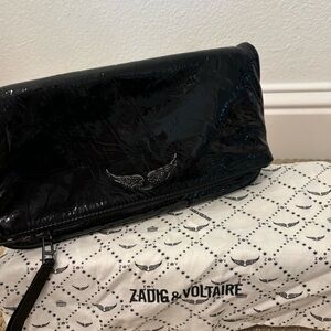 Zadig & Voltaire Black Patent Shoulder Bag
